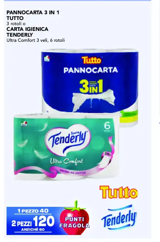 Pannocarta Tutto 3 in 1 o carta igienica Tenderly
