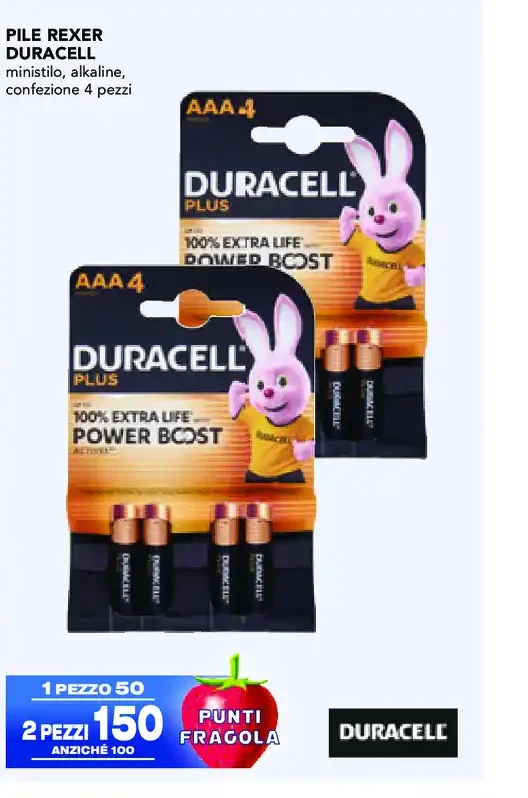 Pile Duracell Plus AAA 4 pezzi