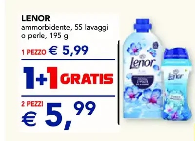 Ammorbidente Lenor 55 lavaggi o perle 195 g