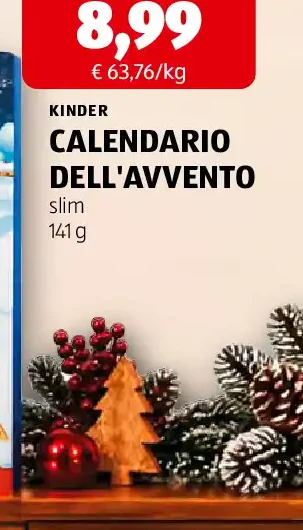 Calendario dell'avvento slim