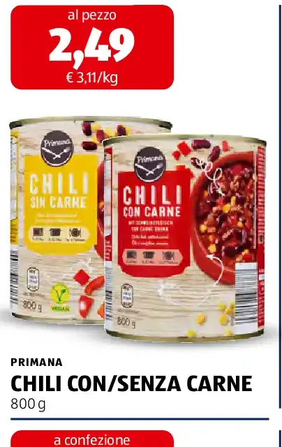 Chili con/senza carne