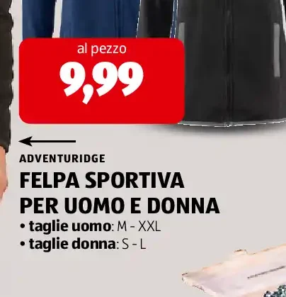 Felpa sportiva per uomo e donna