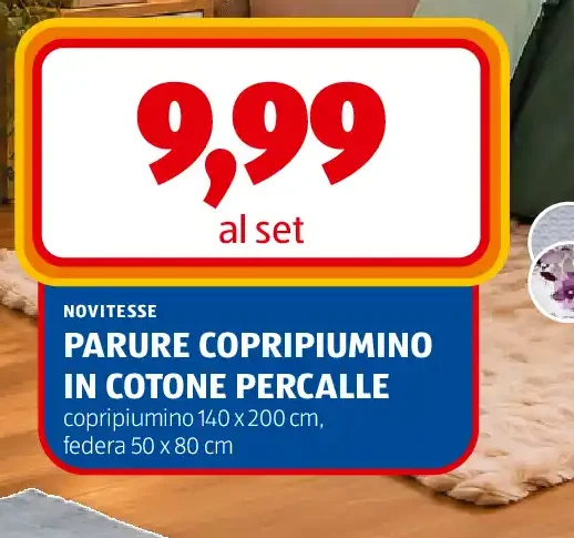 Parure copripiumino in cotone percalle
