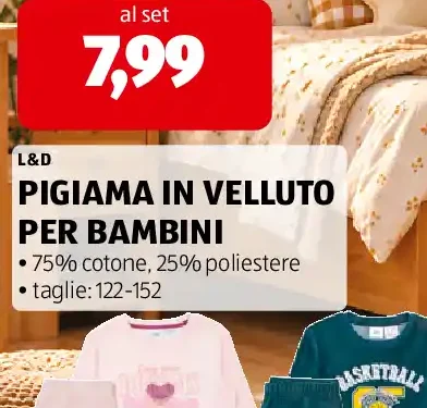 Pigiama in velluto per bambini