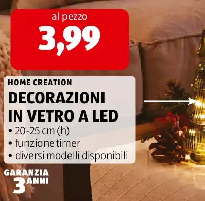 Decorazioni in vetro a LED