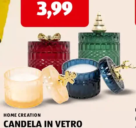Candela in vetro con figura