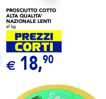 Prosciutto cotto alta qualità nazionale Lenti