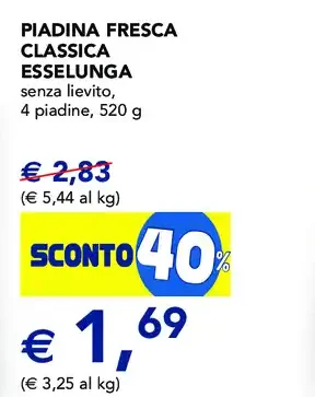 Piadina fresca classica Esselunga