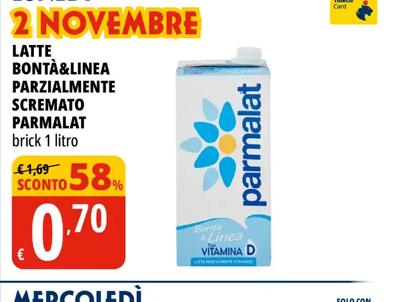 Latte Bontà&Linea parzialmente scremato Parmalat