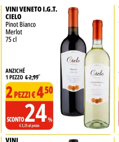 Vini veneto I.G.T. Cielo Pinot Bianco/Merlot 75 cl