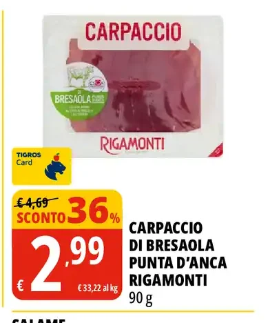 Carpaccio di bresaola punta d'anca Rigamonti