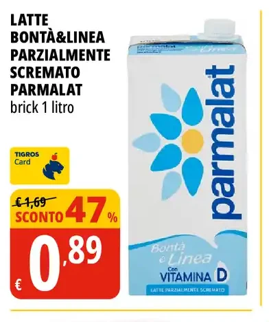 Latte Bontà&Linea parzialmente scremato Parmalat
