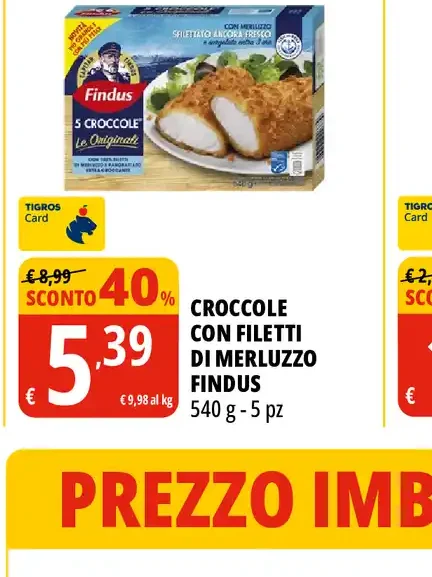 Croccole con filetti di merluzzo Findus
