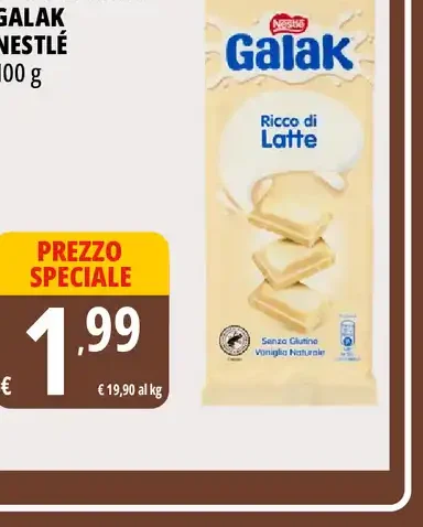 Tavoletta di cioccolato Galak Nestlé