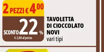 Tavolette di cioccolato Novi