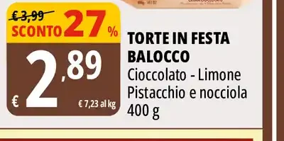 Torte in festa Balocco Cioccolato - Limone, Pistacchio e nocciola