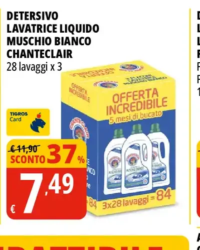 Detersivo lavatrice liquido Muschio Bianco Chanteclair