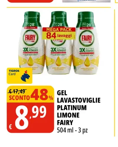 Gel lavastoviglie Platinum Limone Fairy