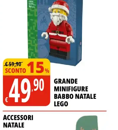Grande minifigure Babbo Natale Lego
