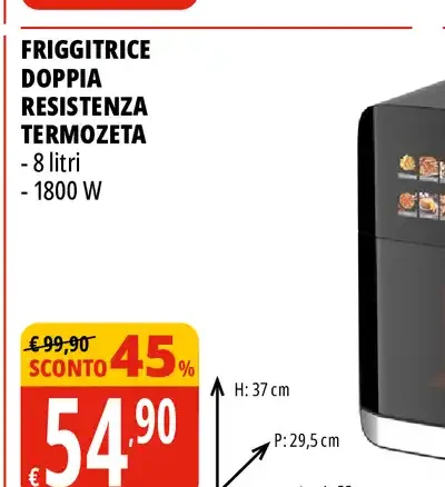 Friggitrice doppia resistenza Termozeta