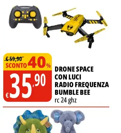 Drone Space con luci radio frequenza Bumble Bee