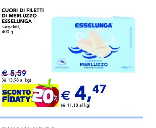 Cuori di filetti di merluzzo Esselunga
