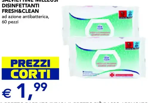 Salviettine Milleusi disinfettanti Fresh&Clean