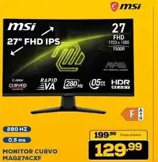 Monitor gaming MSI 27 pollici