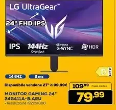 Monitor gaming LG UltraGear 24 pollici