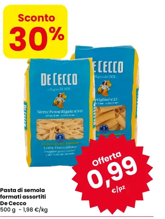 Pasta di semola formati assortiti De Cecco