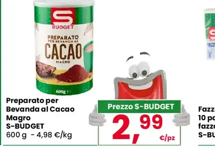 Preparato per Bevanda al Cacao Magro S-BUDGET