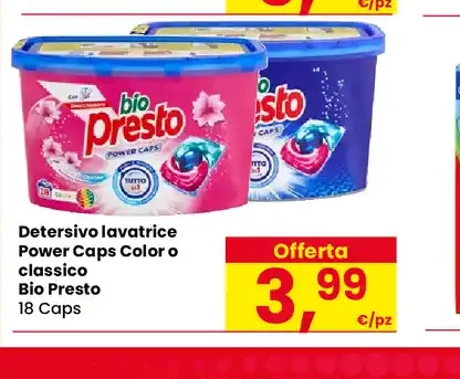 Detersivo lavatrice Power Caps Bio Presto