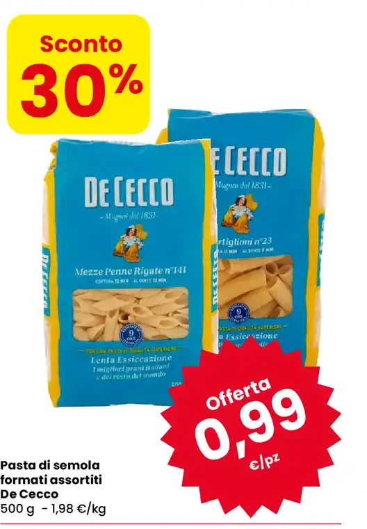 Pasta di semola formati assortiti De Cecco