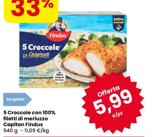 5 Croccole con 100% filetti di merluzzo Capitan Findus