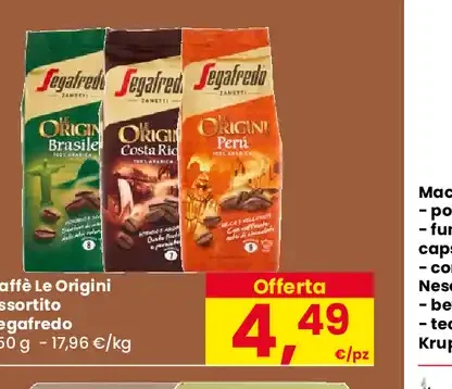 Caffè Le Origini assortito Segafredo