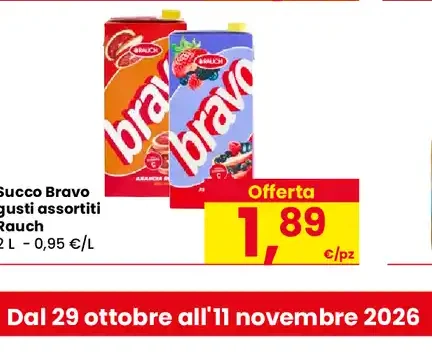 Succo Bravo gusti assortiti Rauch