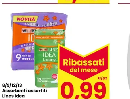 Assorbenti assortiti Lines Idea