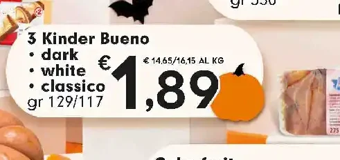 3 Kinder Bueno dark white classico