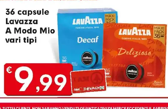 Capsule Lavazza A Modo Mio vari tipi