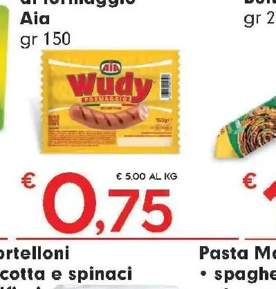 Würstel Wudy al formaggio Aia