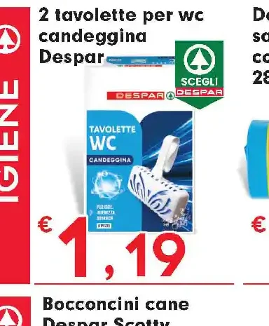 2 tavolette per wc candeggina Despar