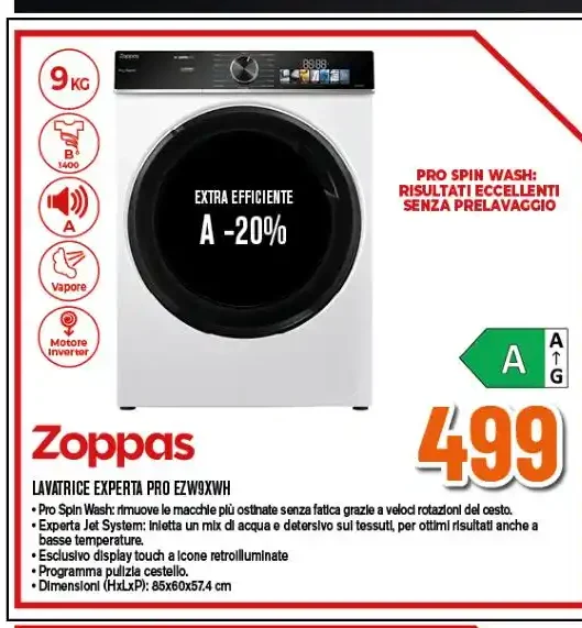 Lavatrice Zoppas Experta Pro EZ9WXWH
