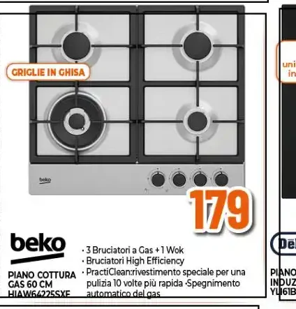 Piano cottura gas Beko HILG64225SXB