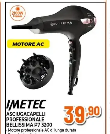 Asciugacapelli professionale Bellissima P7 3200