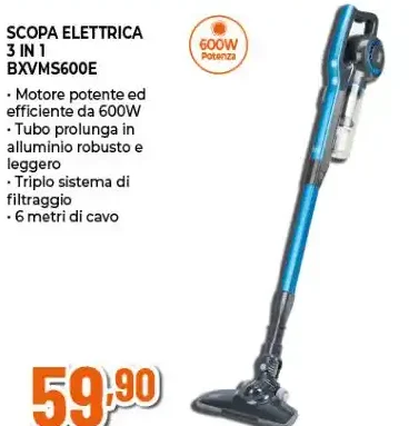 Scopa elettrica 3 in 1 BXVMS600E