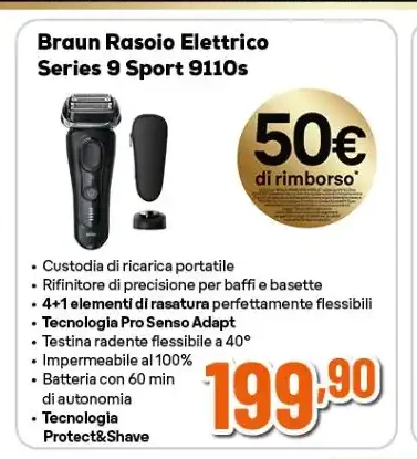 Braun rasoio elettrico Series 9 Sport 9110s