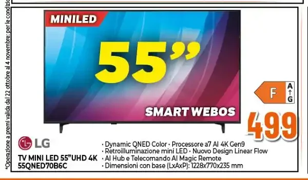 LG TV Mini LED 55 UHD 4K 55QNED70B6C