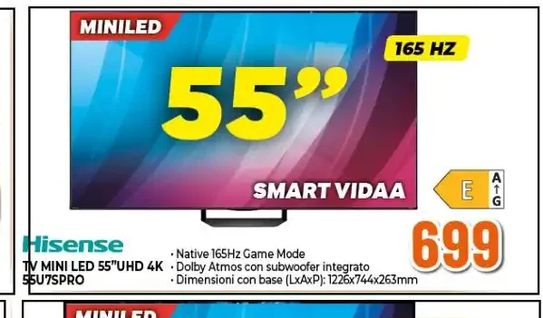 Hisense TV Mini LED 55 UHD 4K 55U7SPro