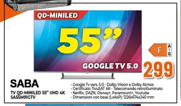 Saba TV QD-MiniLED 55 UHD 4K SA55M9GT