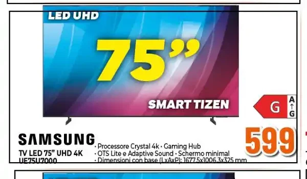 Samsung TV LED 75 UHD 4K UE75U7000